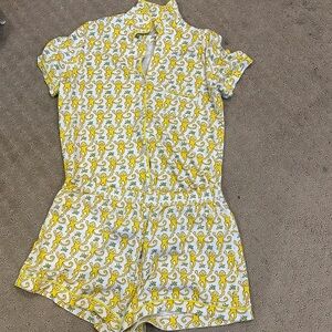 Roller rabbit yellow monkey pajamas